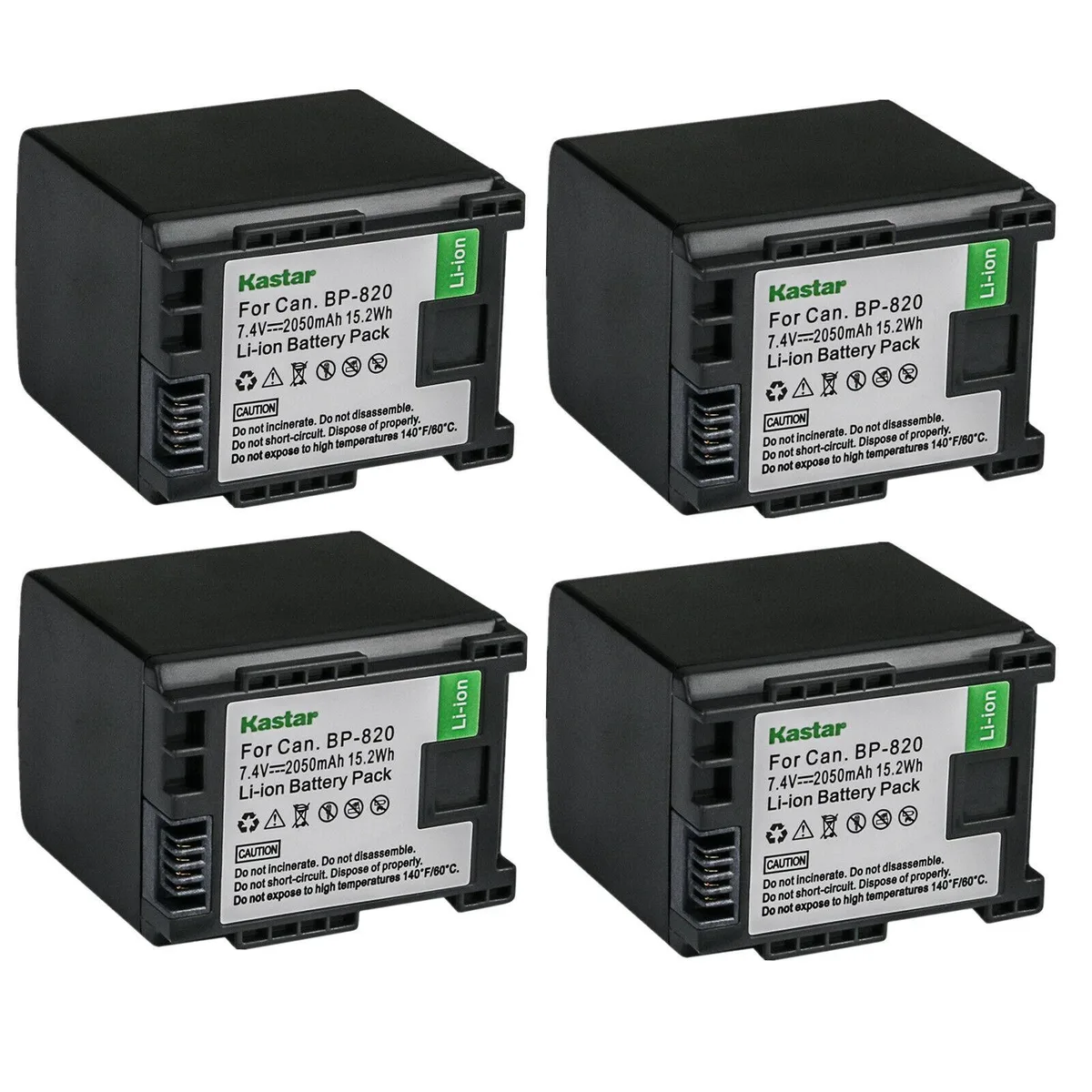 Kastar Kastar BP-820 4-Pack Li-Ion Camera Battery 7.4V 2050mAh 15.2Wh — product photo