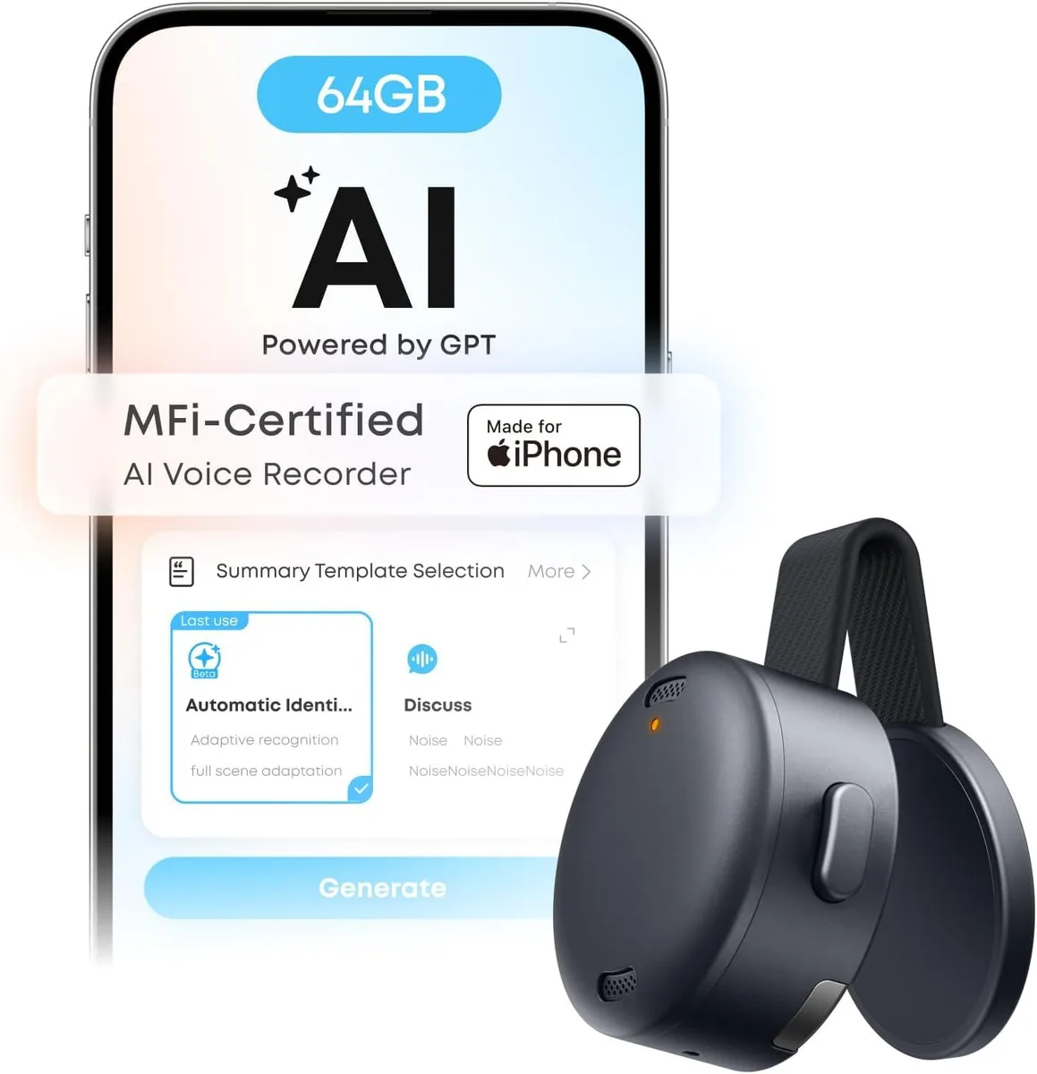 Soundcore Soundcore Work AI Voice Recorder 64GB 0.35 oz — product photo