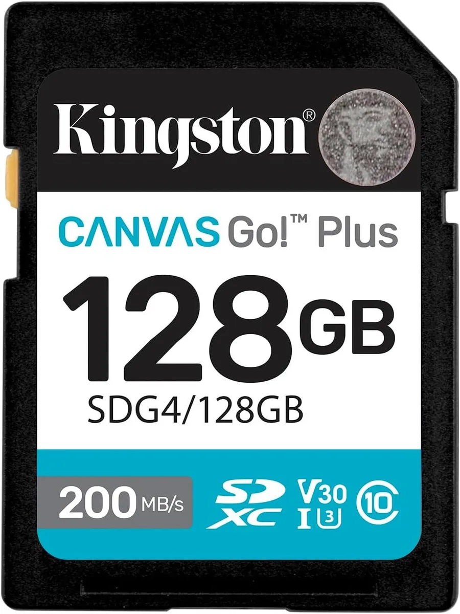 Kingston Technology Corp. Kingston SDXC Canvas Go Plus SDG4 128GB memory card — product photo