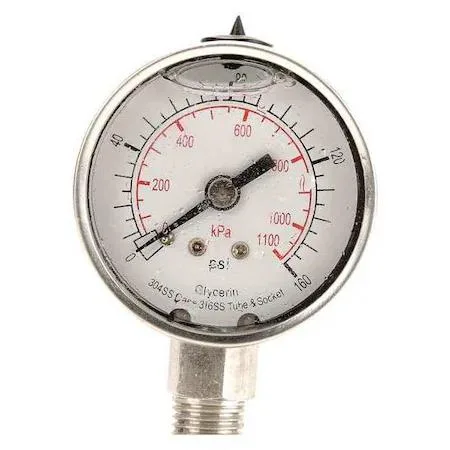 Value Brand Value Brand Commercial Pressure Gauge 0 to 160 psi 2 in Dial 1/4 in NPT — product photo