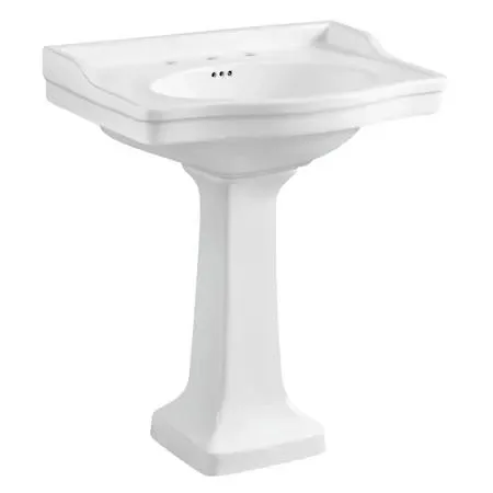 White porcelain pedestal sink, model 3308
