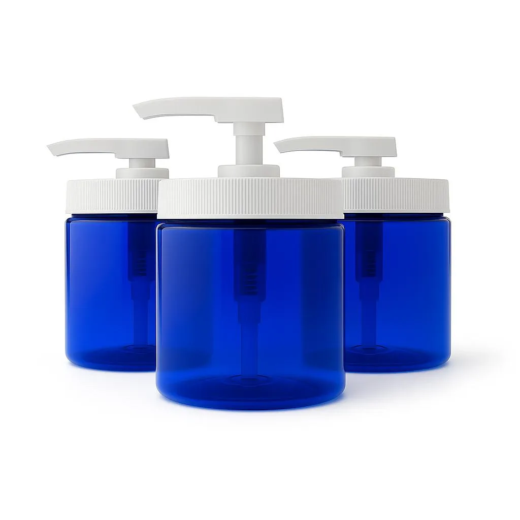 Vandue Corporation Vandue Corporation 16oz Pump Jar Blue/White 3 Pack — product photo