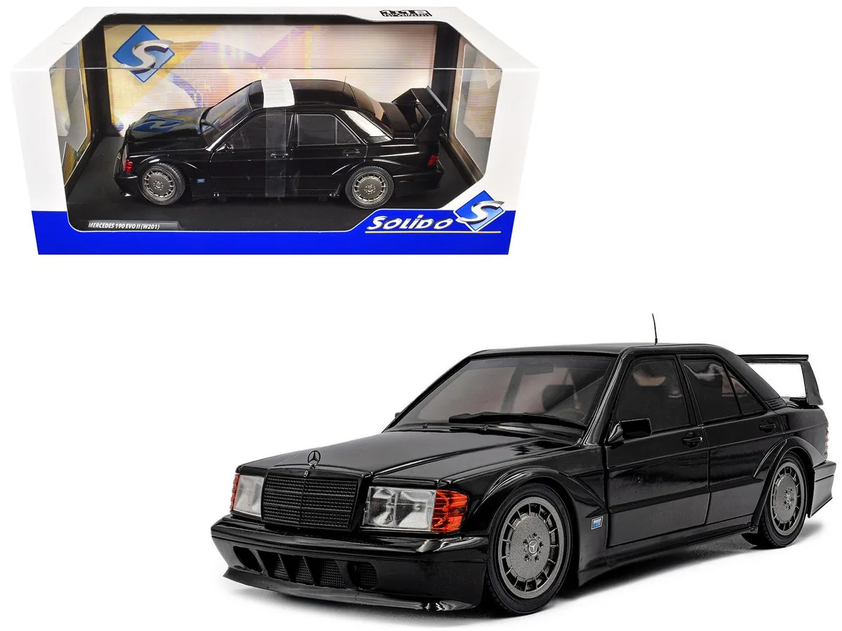 Solido Solido Mercedes Benz 190 Evolution II (W201) "Solido Works" Black 1/18 hobby collectible — product photo