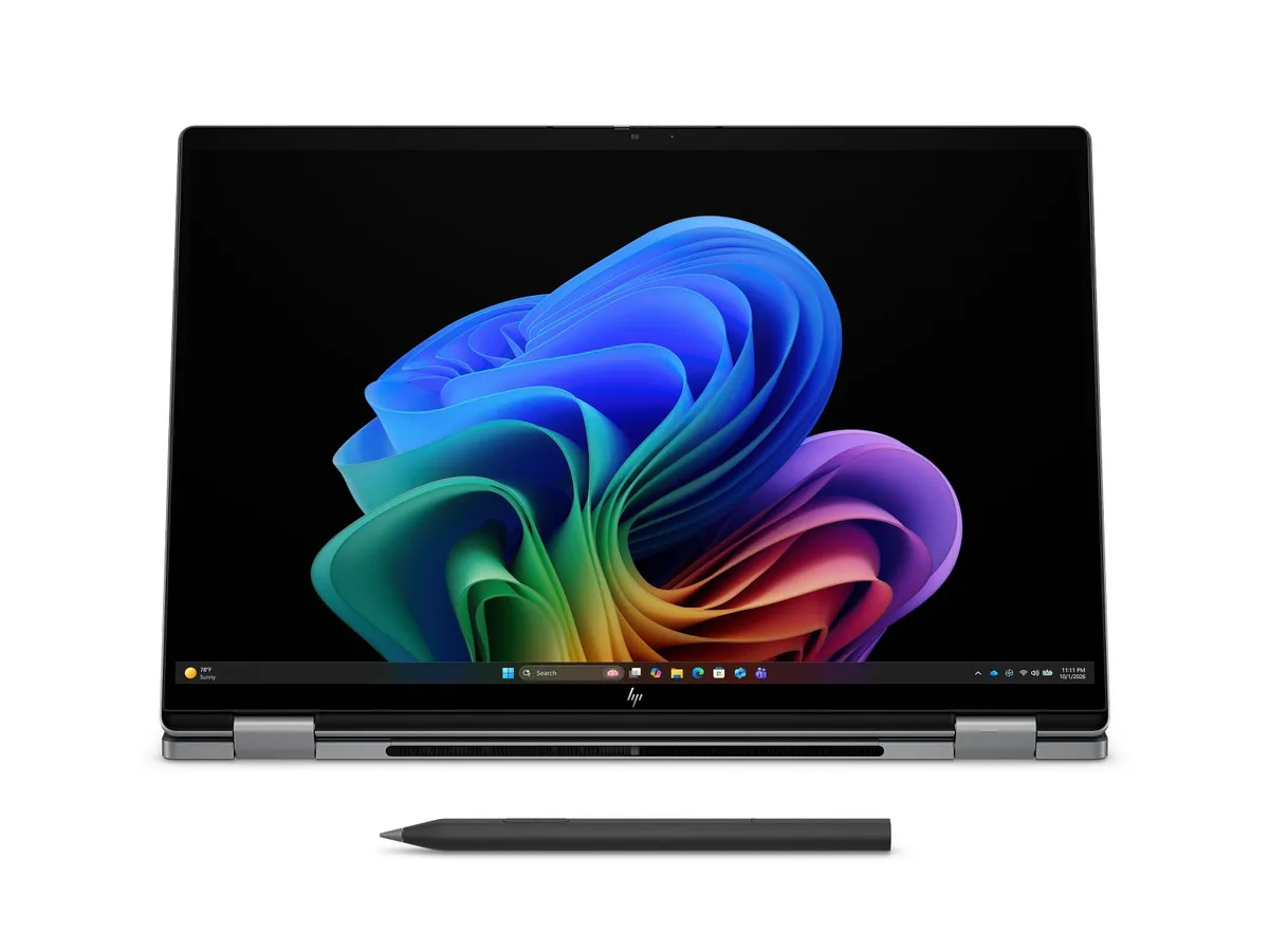 HP HP OmniBook X Flip 16 laptop AMD Ryzen AI 7 445 24 GB 1 TB 2K OLED touch — product photo