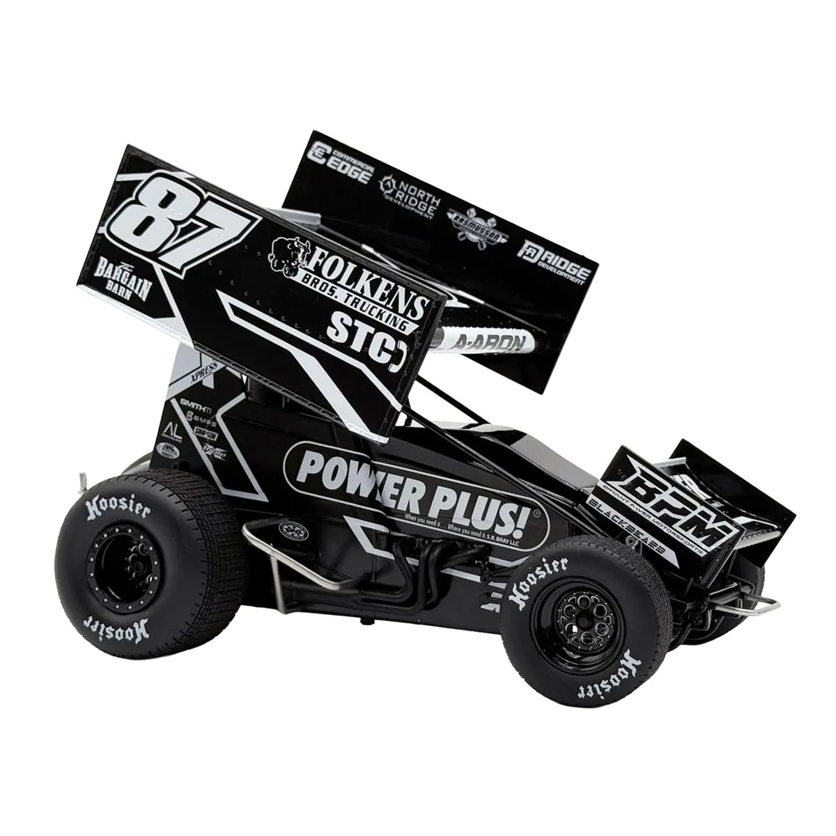 ACME ACME Winged Sprint Car #87 Aaron Reutzel "Power Plus" Black 1/18 Diecast 2026 — product photo