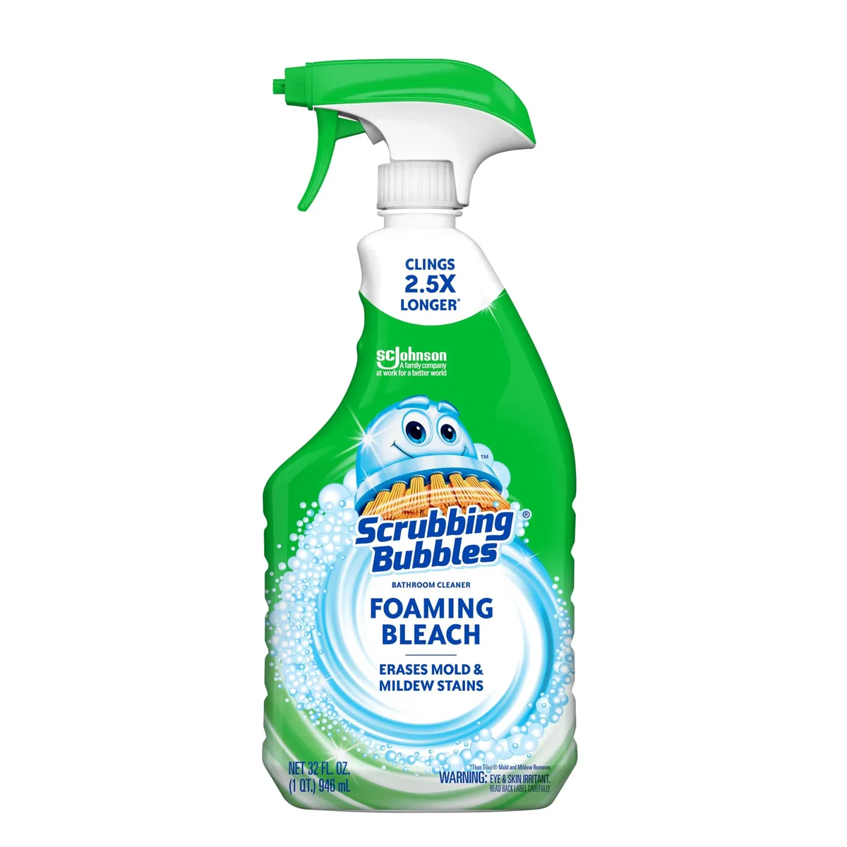 Green 32oz aerosol spray bottle with trigger nozzle