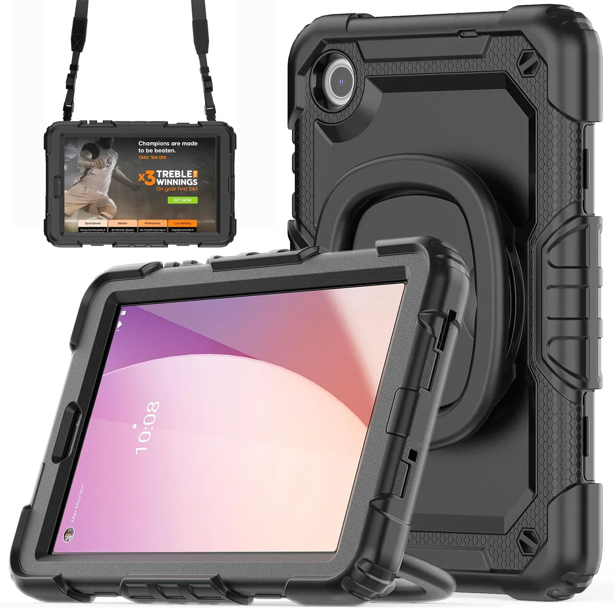 BONAEVER BONAEVER tablet case Lenovo Tab M8 4th Gen 2024 2023 TB301XU TB300FU TB300XU black — product photo
