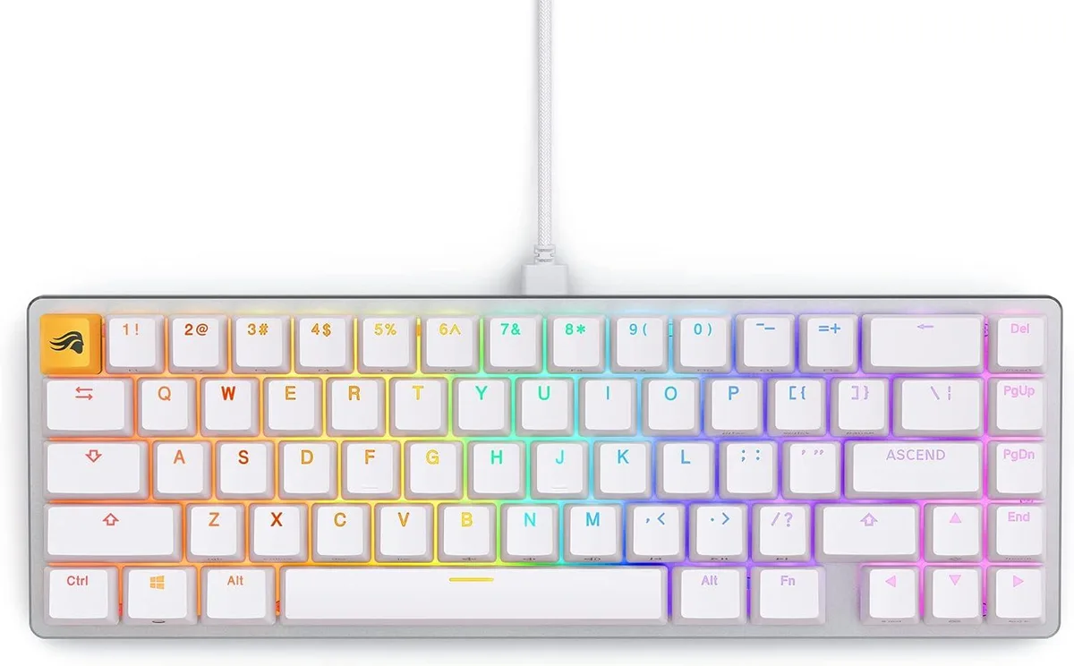 FOCUSTEC FOCUSTEC 65% Gaming Keyboard White TKL Low-Profile Hotswap Linear Switches — product photo