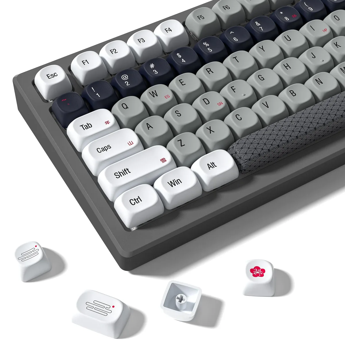 Womier Womier Klymra MOA 132-Key PBT Keycap Set Grey White Red — product photo