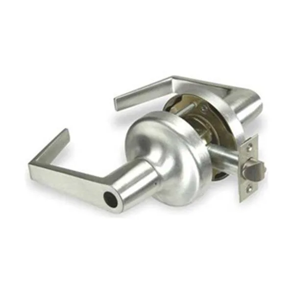 Satin chrome commercial lever lockset, Augusta style, heavy gauge steel