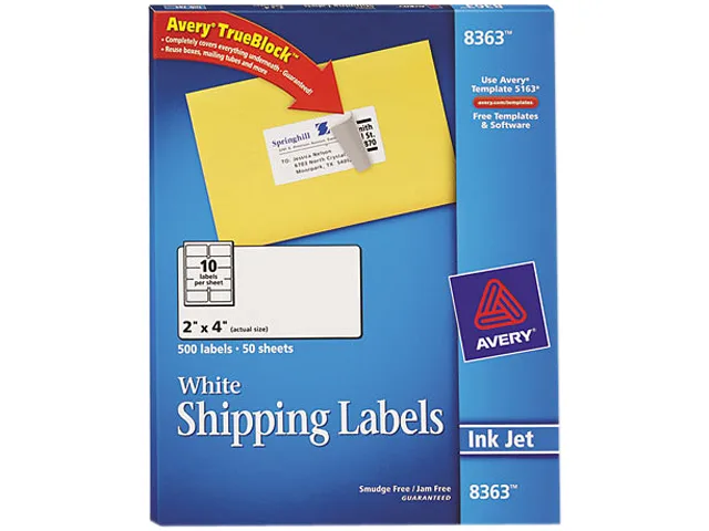 Avery Avery 8363 White Shipping Labels 500 Count — product photo