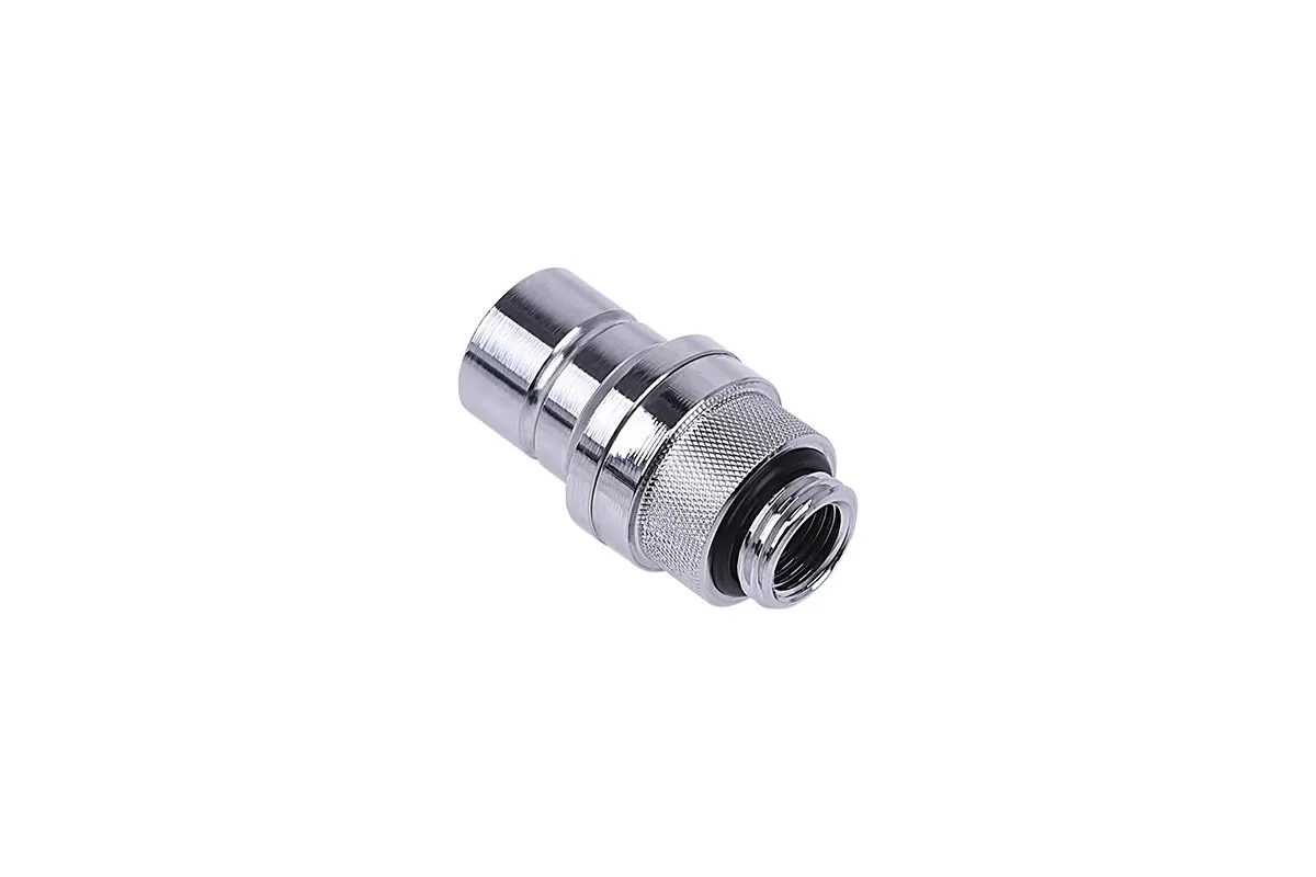 Chrome quick-release male fitting with G1/4 thread, 86 by 32 mm