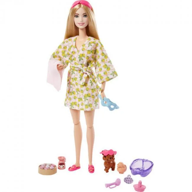 Barbie Barbie HKT90 Doll with Puppy, Spa Accessories, 11 Joints — product photo
