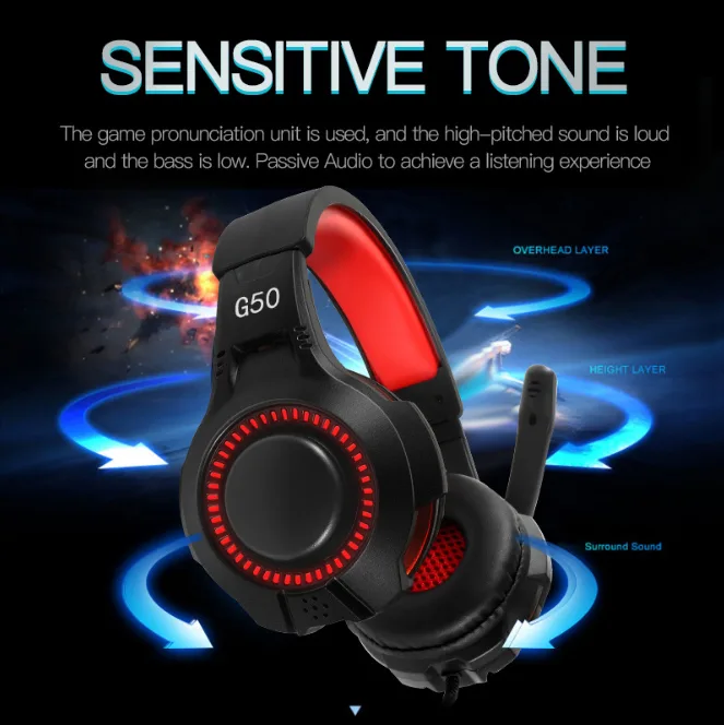 actoper actoper G50 wired headset 3.5 mm 2.2 m 40 mm 32 ohm 48 dB — product photo