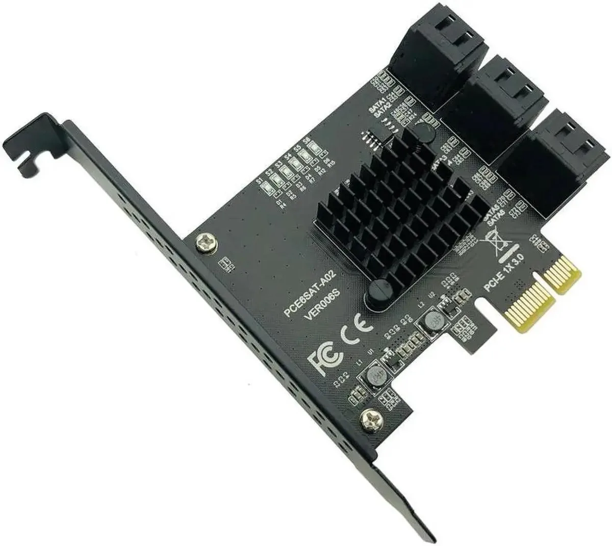 SMUGDESK SMUGDESK PCIe x1 to 6-Port SATA 3.0 6Gbps Controller Card — product photo
