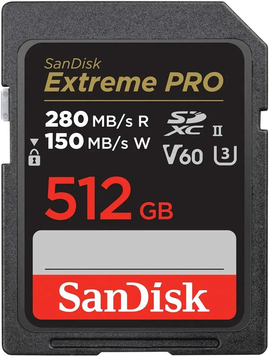 SanDisk SanDisk Extreme PRO SDXC 512GB 280MB/s V60 U3 memory card — product photo