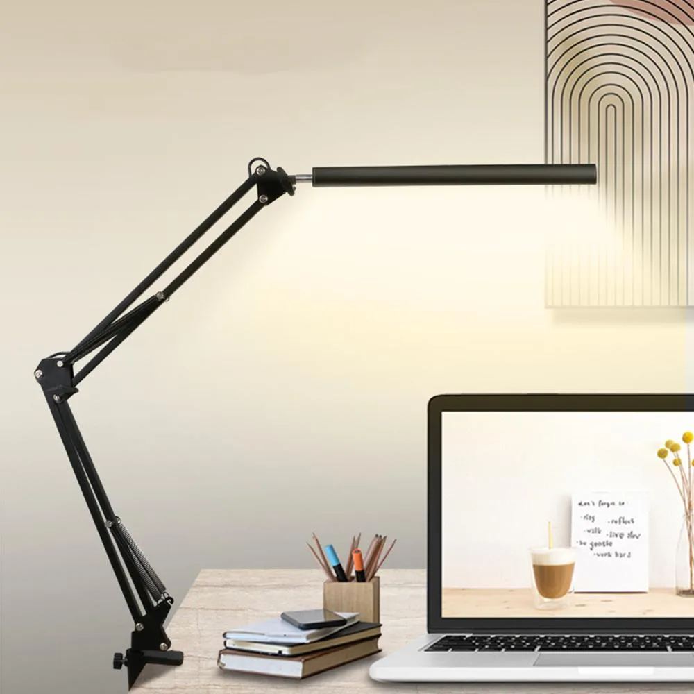 Apec CCTV Apec CCTV LED Desk Lamp Adjustable Swing Arm Clamp 3 Color Modes 10 Brightness Levels — product photo