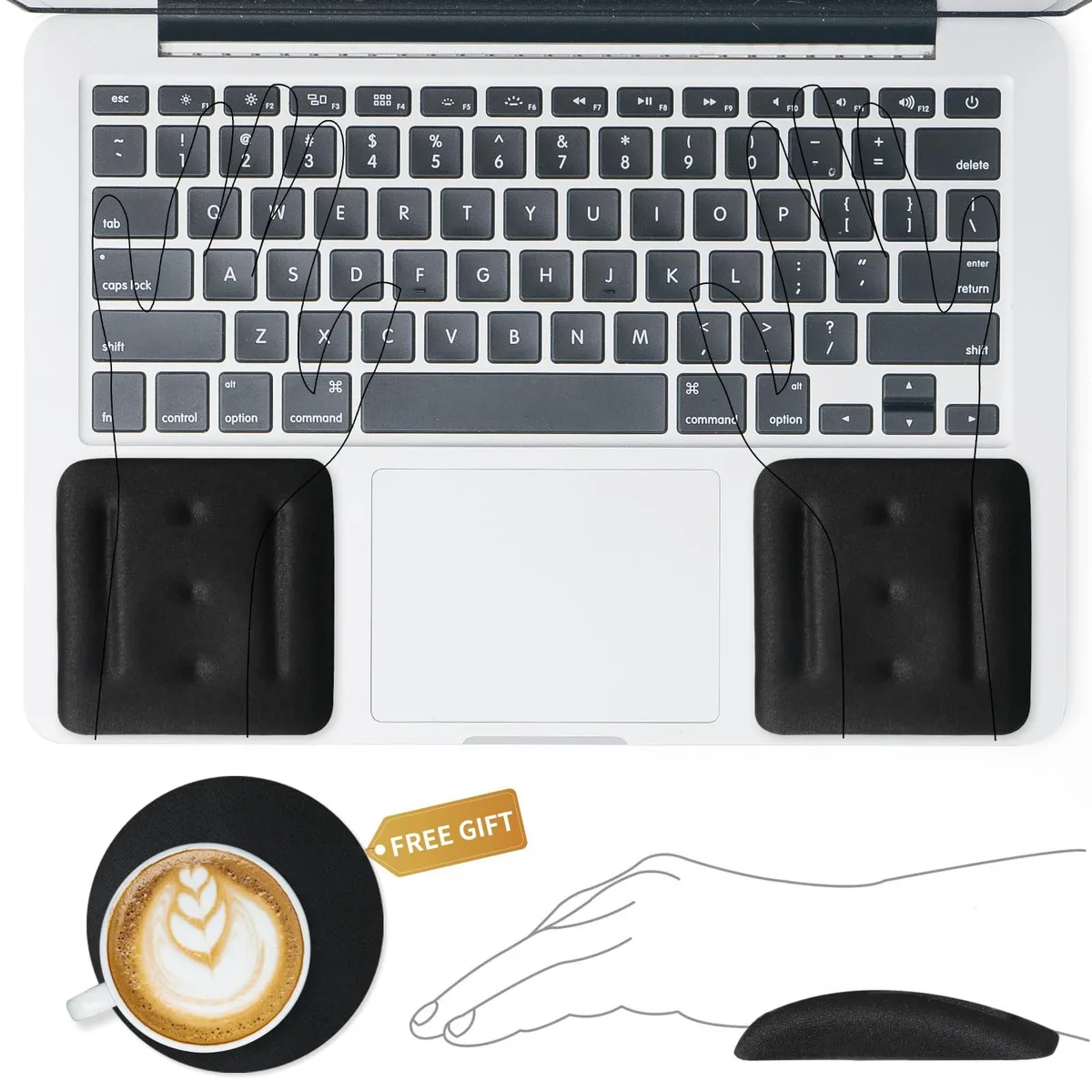  VAGAU Wrist Rest 3.5 in Memory Foam Black — product photo