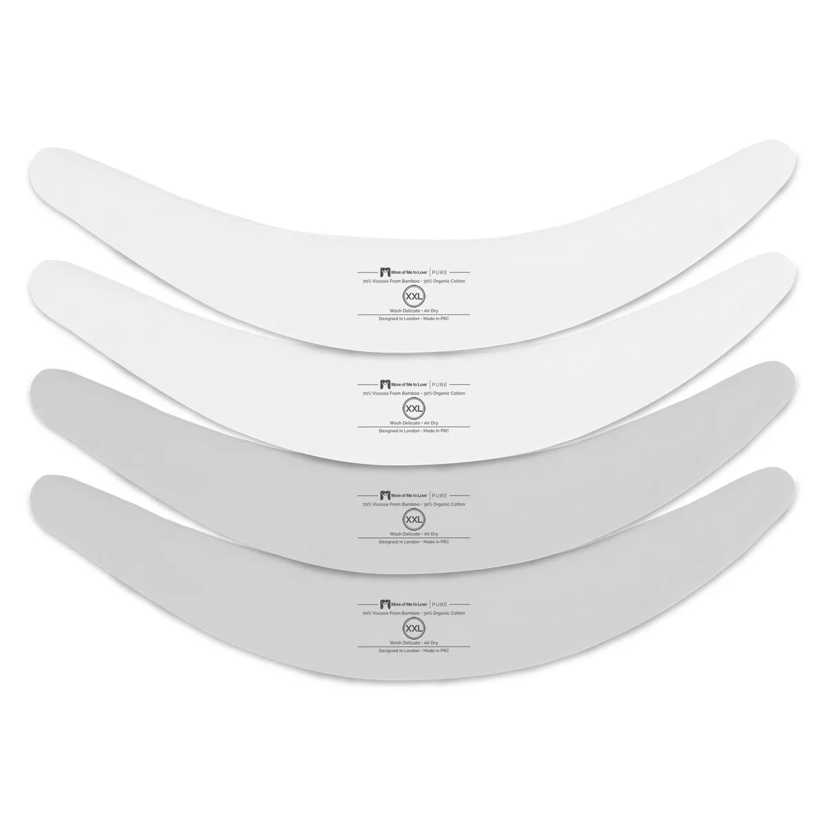 More of Me to Love More of Me to Love Organic Cotton Bamboo Tummy Liner 4-Pack XX-Large Pearl White Stone Gray — product photo