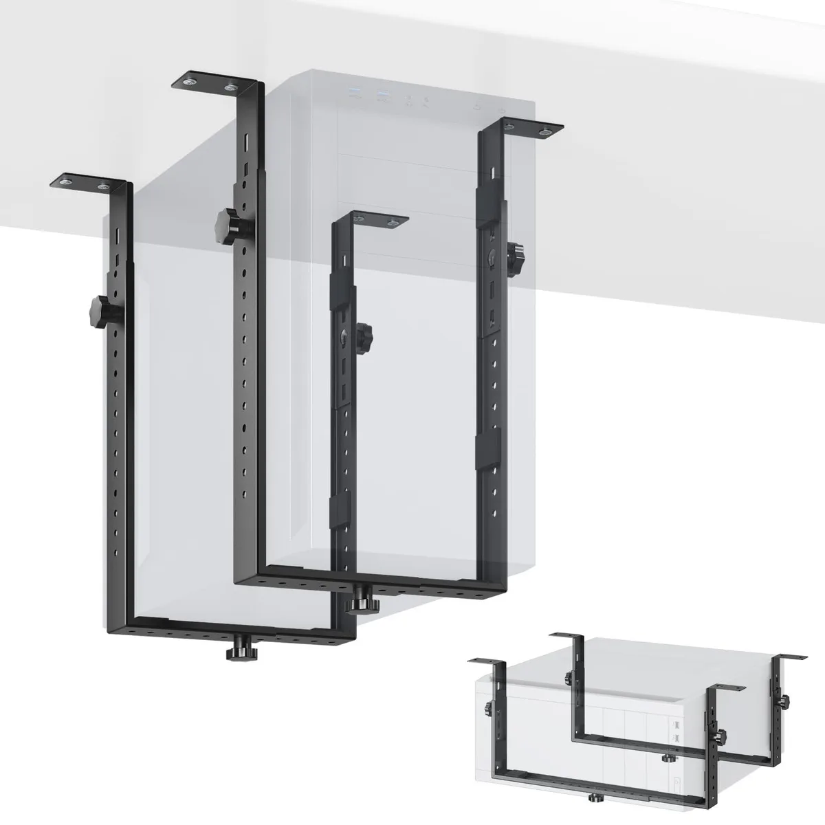 PUTORSEN PUTORSEN Under Desk PC Mount Vertical/Horizontal CPU Holder 77 lbs (Black) — product photo
