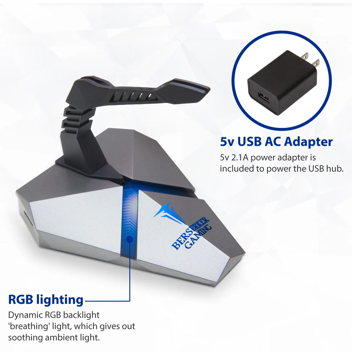 Berserker Gaming Berserker Gaming CL-HUB53002 LOKI RGB Mouse Bungee USB 3.0 Hub MicroSD Reader — product photo