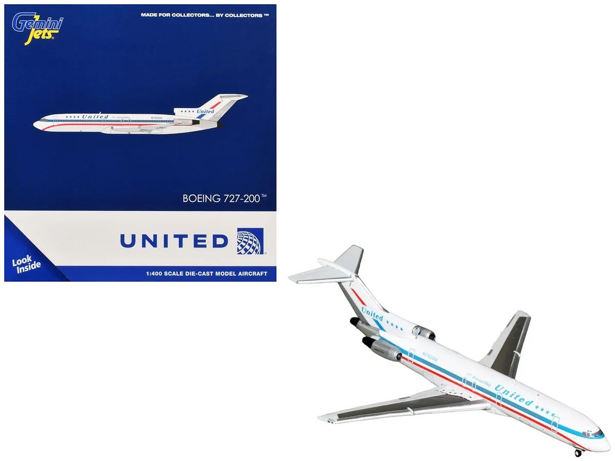 GeminiJets GeminiJets Boeing 727-200 United Airlines N7620U 1/400 Diecast Hobby Collectible — product photo