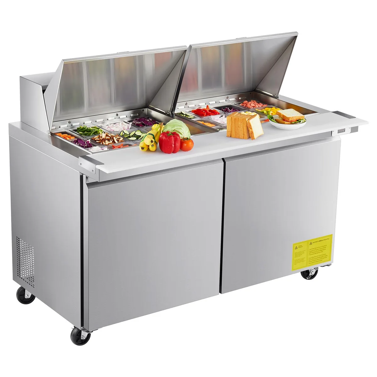 VEVOR VEVOR 60"W 15.4 Cu. Ft Sandwich Prep Table with 24 Pans — product photo