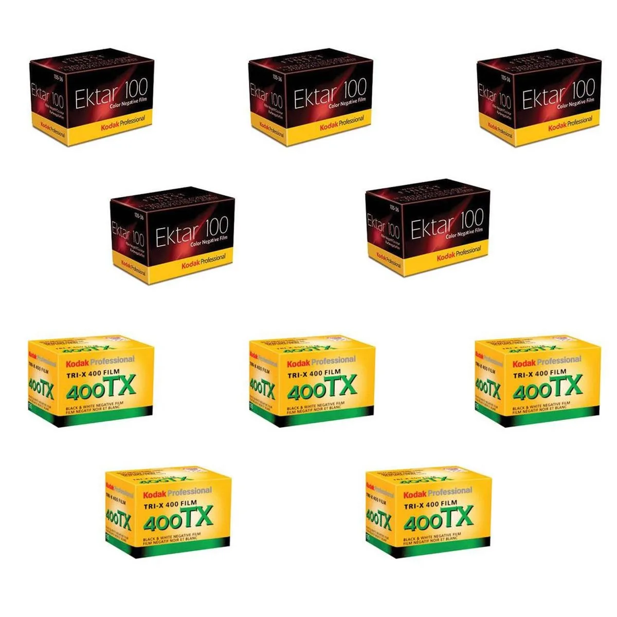 Kodak Kodak Ektar 100 35mm 36exp 5-pack + Tri-X 400 5-pack — product photo