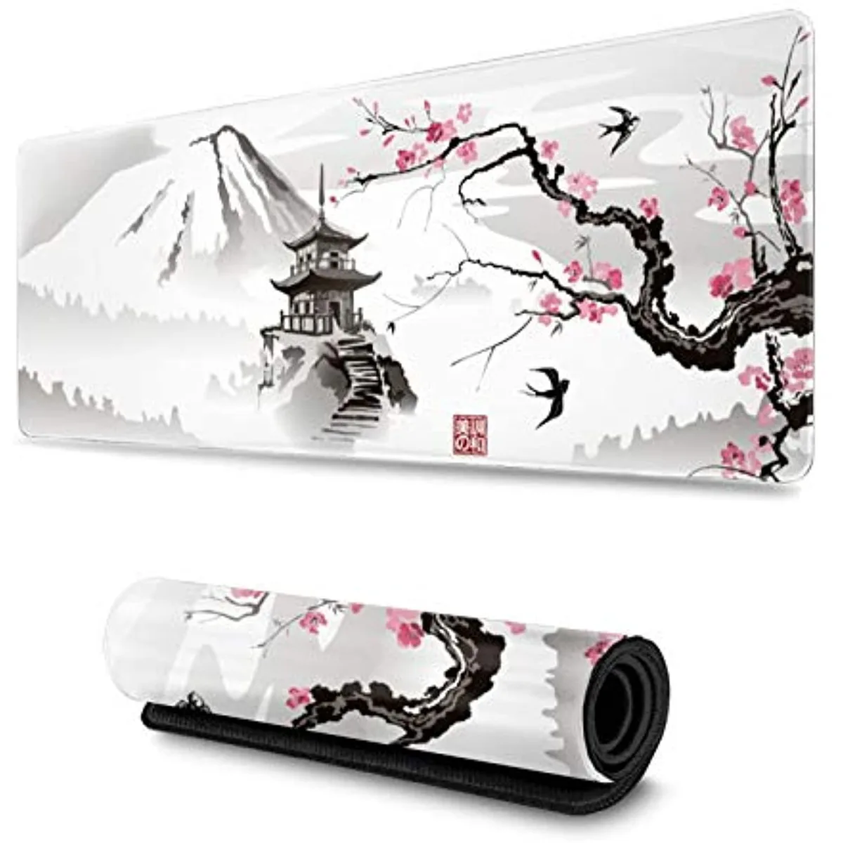 Oemstation Oemstation Japanese Cherry Blossom White Mouse Pad XL 31.5 x 11.8 inch — product photo