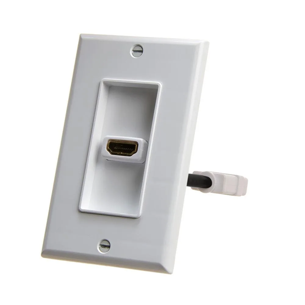 CMPLE CMPLE 2.5mm stereo cable HDMI wall plate white 4-inch extension — product photo