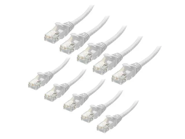 WISDUM WISDUM Cat6 RJ45 Ethernet Cable 10-Pack White 10ft — product photo