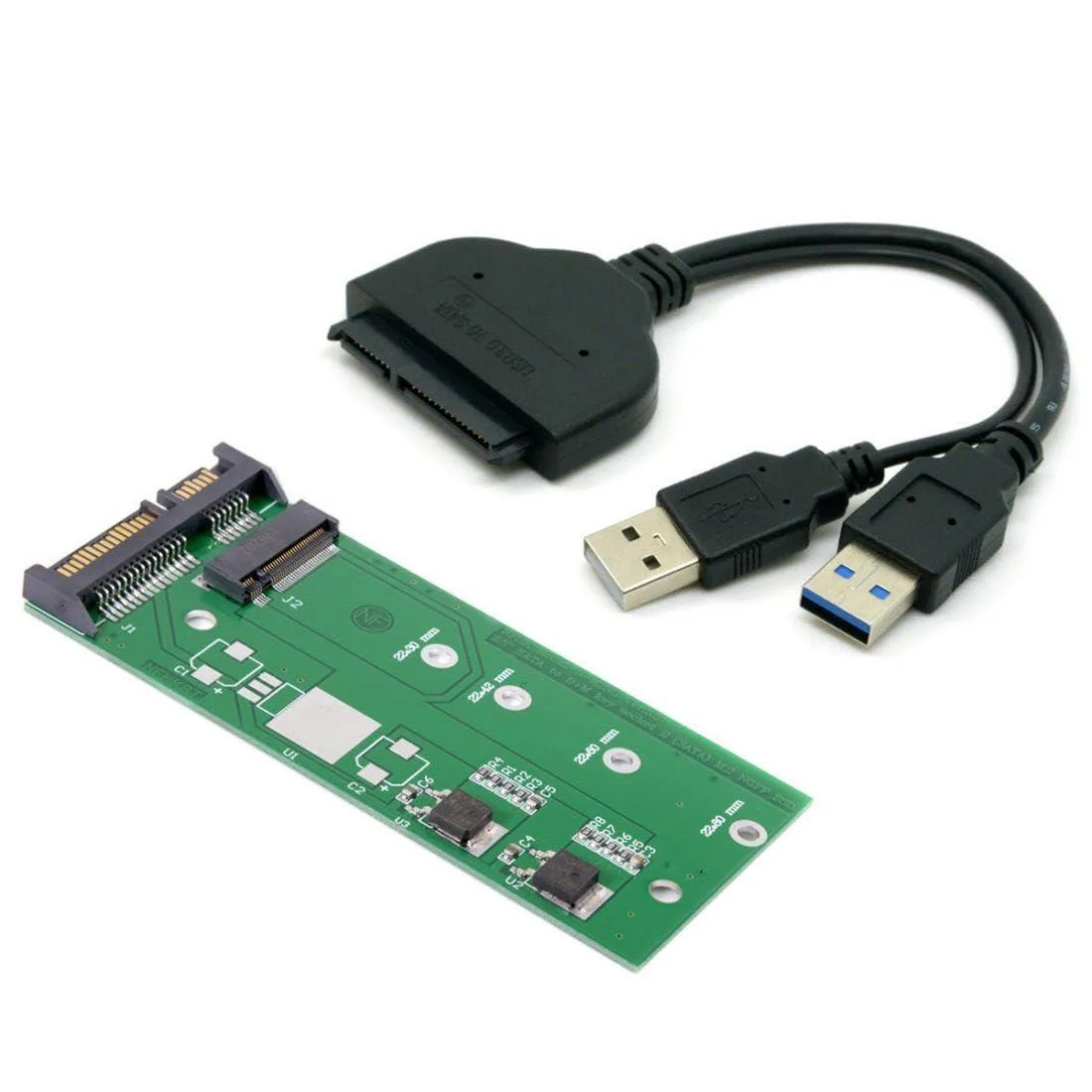 LORDWORLD LORDWORLD M.2 NGFF B/M-Key SATA SSD to 2.5" SATA Adapter with USB 3.0 Cable — product photo
