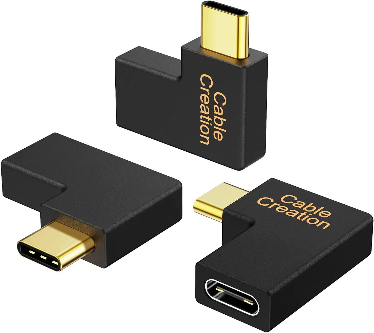 CableCreation CableCreation Right Angle USB-C Male to Female Adapter 3-Pack 90 Degree USB 3.1 10Gbps — product photo