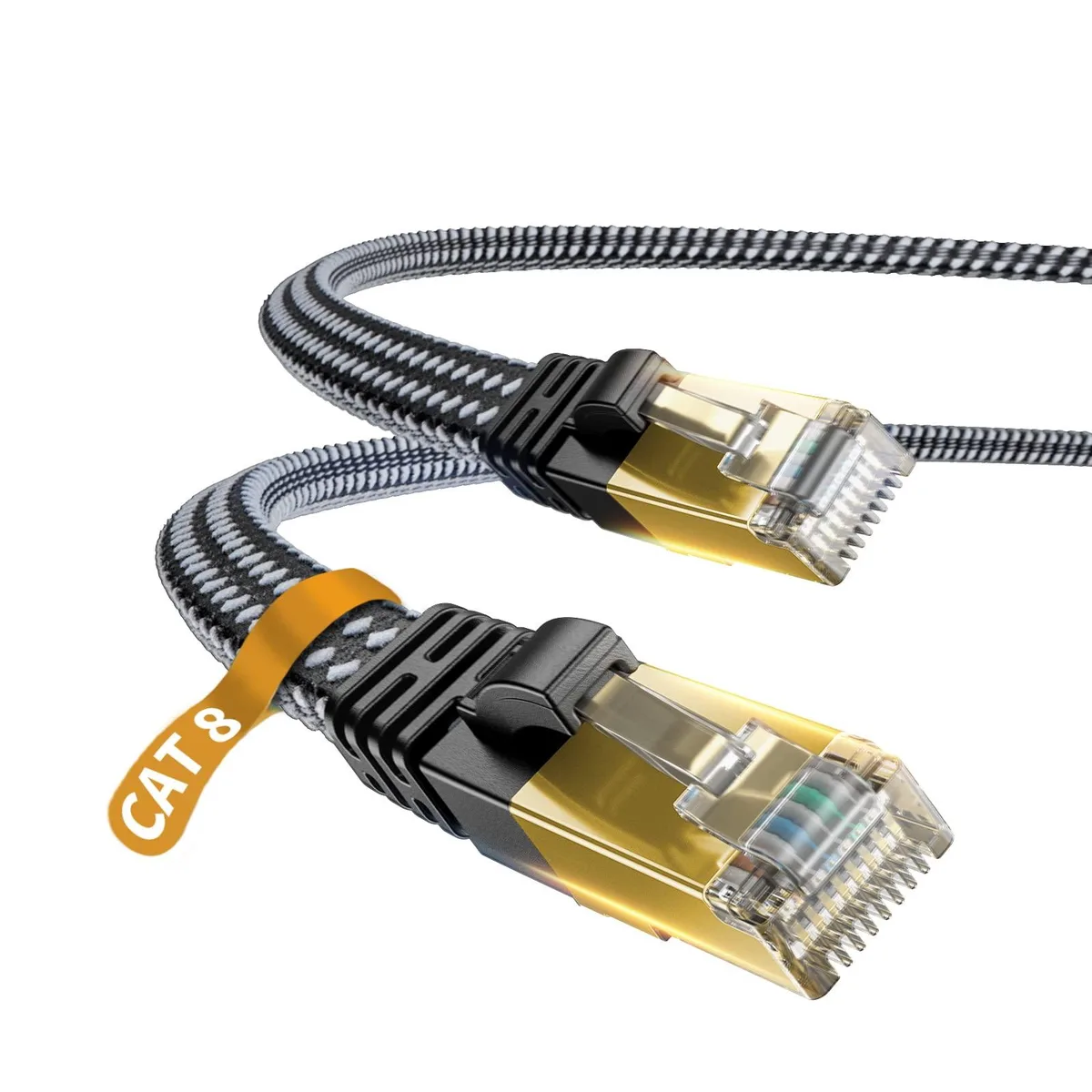 No Sew No Sew Cat 8 Ethernet Cable Black 6.5ft Braided — product photo