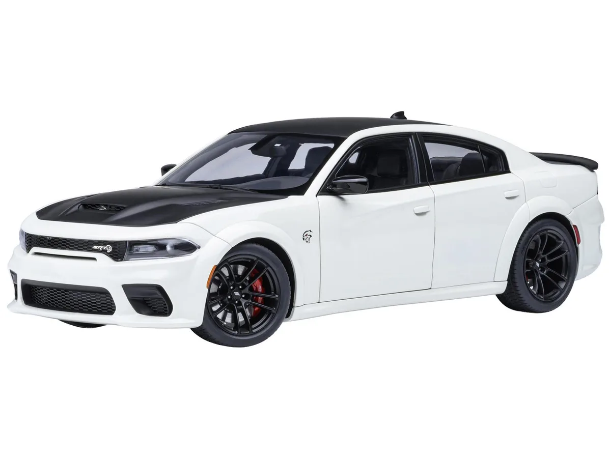 Autoart Autoart Dodge Charger SRT Hellcat Redeye Knuckle White Matt Black Hood 1/18 hobby collectible — product photo