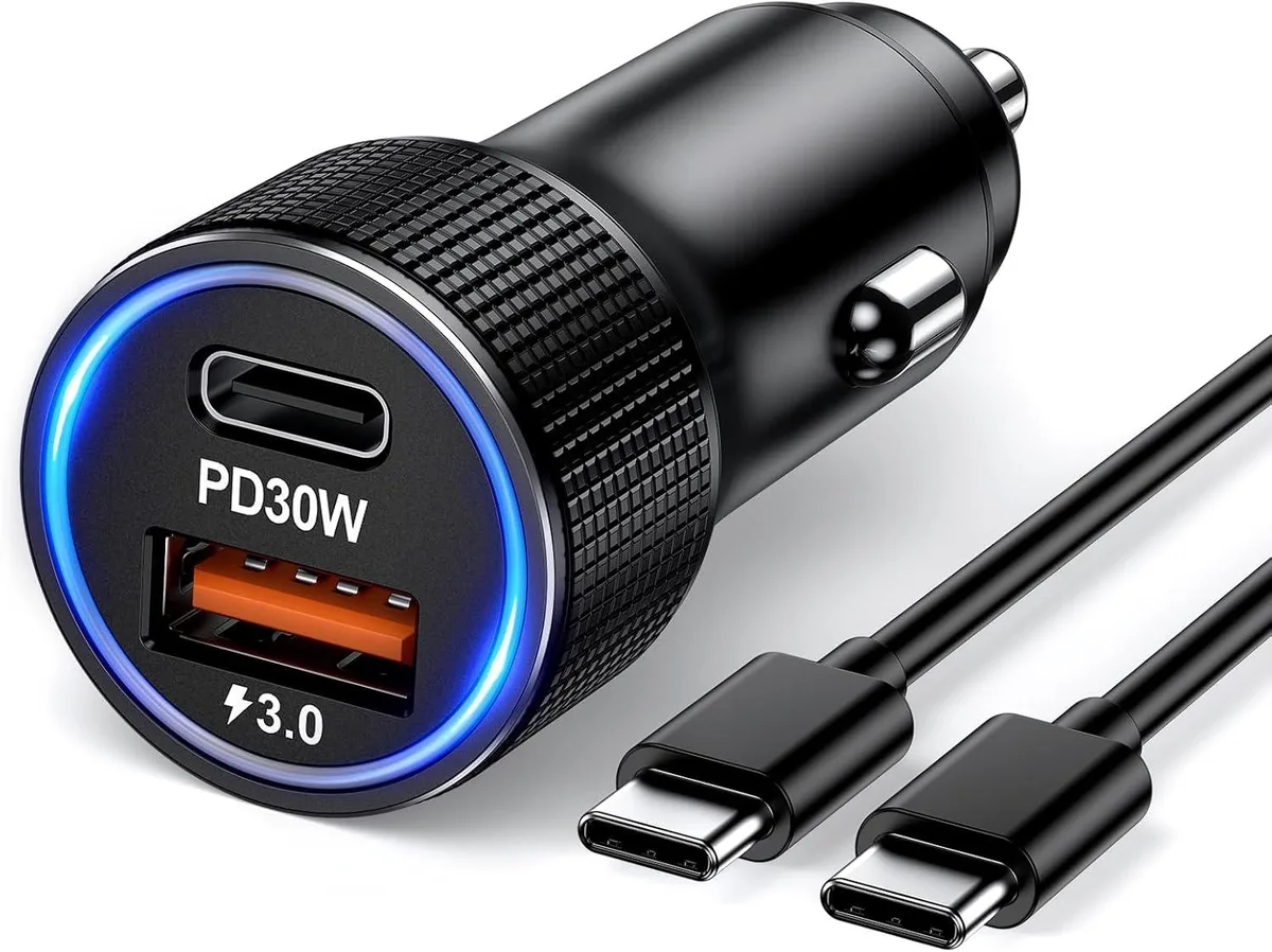 Hamzan Hamzan Car Charger USB-C 48W Dual Port 30W+18W — product photo