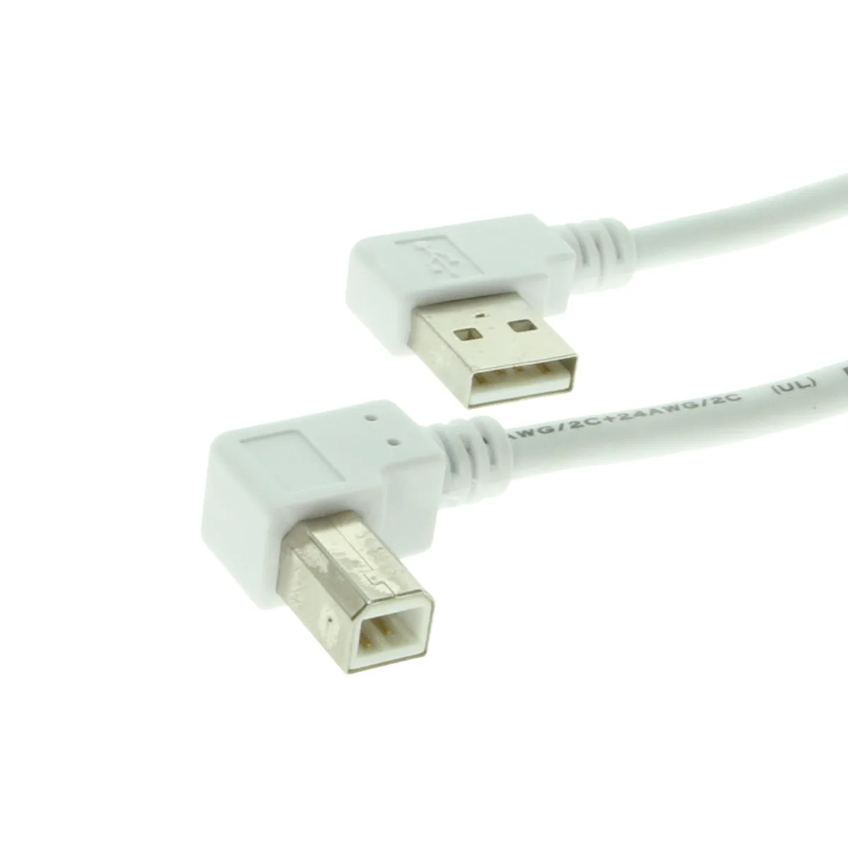 CableMAX CableMAX USB 2.0 Right Angle A to Right Angle B White Cable 6ft — product photo