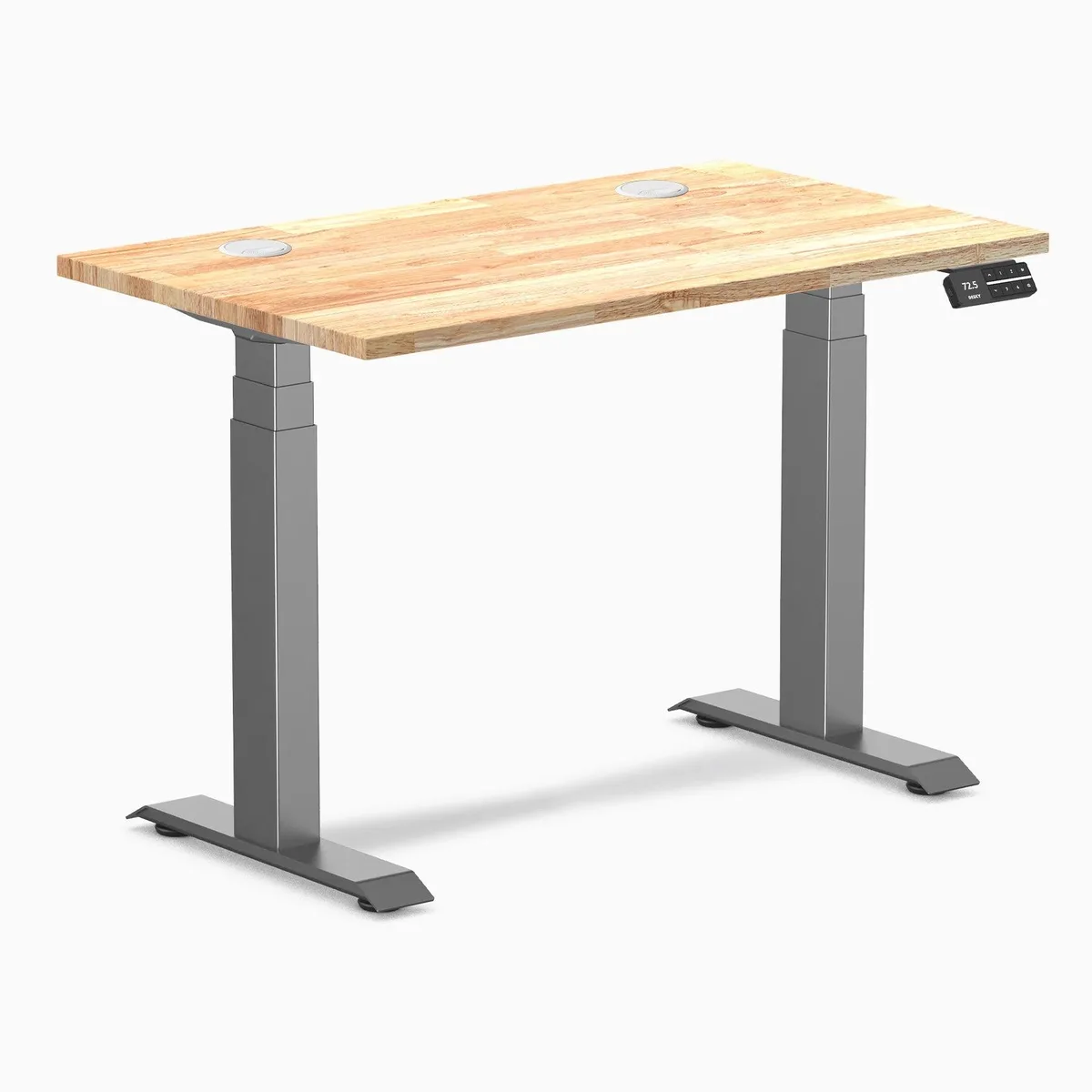 Desky Desky Dual Mini Rubberwood Sit Stand Desk 40 x 24 inches Space Grey — product photo