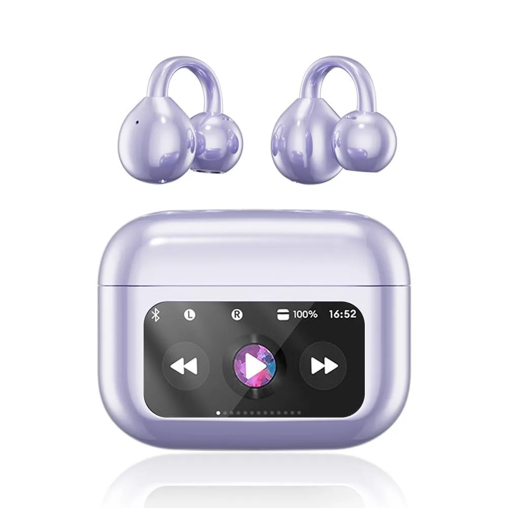  Yeabomy Open Ear Clip-On Earbuds Bluetooth 5.4 Purple — product photo
