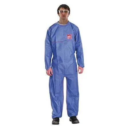 ANSELL ANSELL 68-1500 PLUS FR Collared Coveralls 2XL Blue FR SMMS Storm Flap personal protective equipment — product photo
