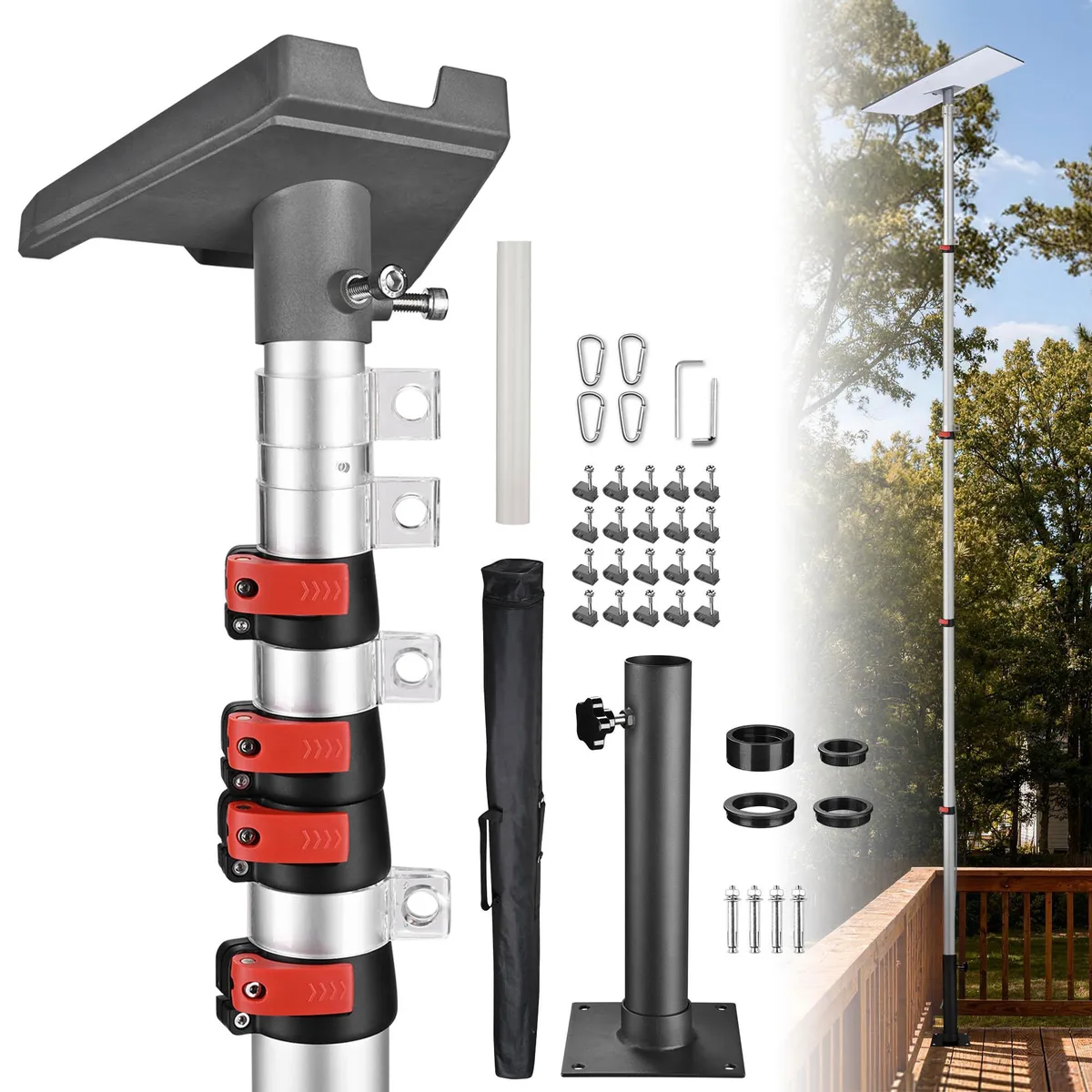 Yescom USA, Inc. Yescom USA, Inc. 22FLPSET055-14-G338-FPB-11 Starlink Gen 3 Pole Mount Kit 14ft Silver — product photo