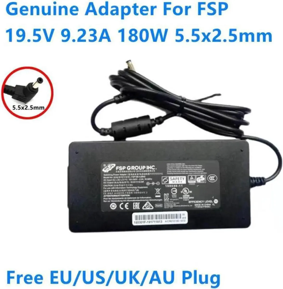Vszerda Vszerda 19.5V 9.23A 180W 5.5x2.5mm FSP180-AJBN3 ac power cords for laptop — product photo