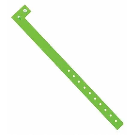 Partners Brand Partners Brand WR120GN Day-Glo Plastic Wristbands, Green, PK500 — product photo