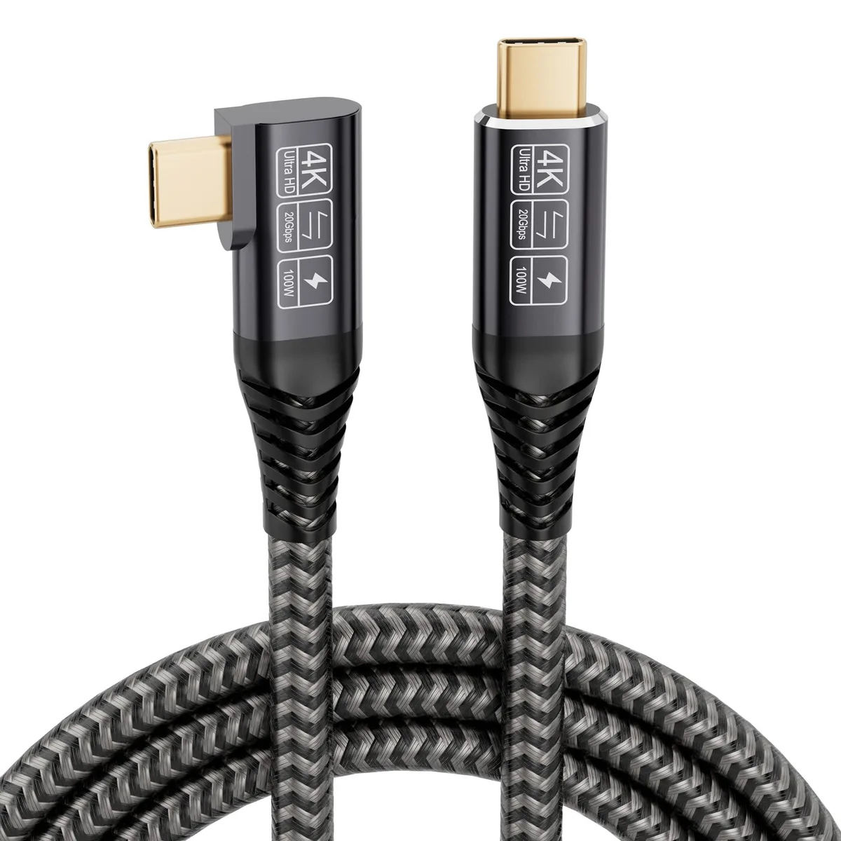 Vszerda Vszerda USB C to C 3.2 Gen 2×2 Cable 100W 20Gbps 2m 90° Right Angle — product photo