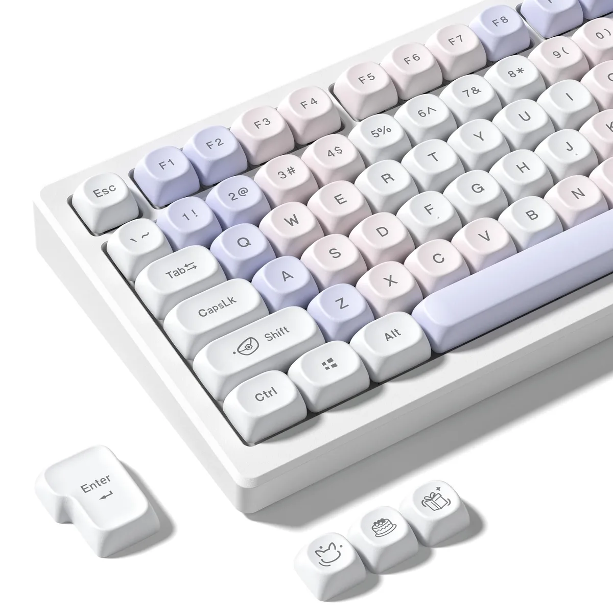 Womier Womier Cotton Candy MOA PBT Keycaps 60 65 75 80 100 Purple Pink — product photo