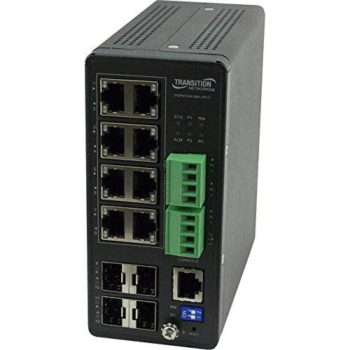 Transition Networks Transition Networks SISPM1040-384-LRT-C 8-port Gigabit PoE+ managed switch — product photo