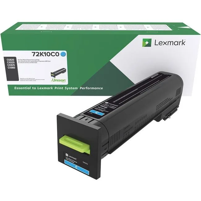 Lexmark Lexmark 72K10C0 Cyan Toner Cartridge 8000 Pages — product photo