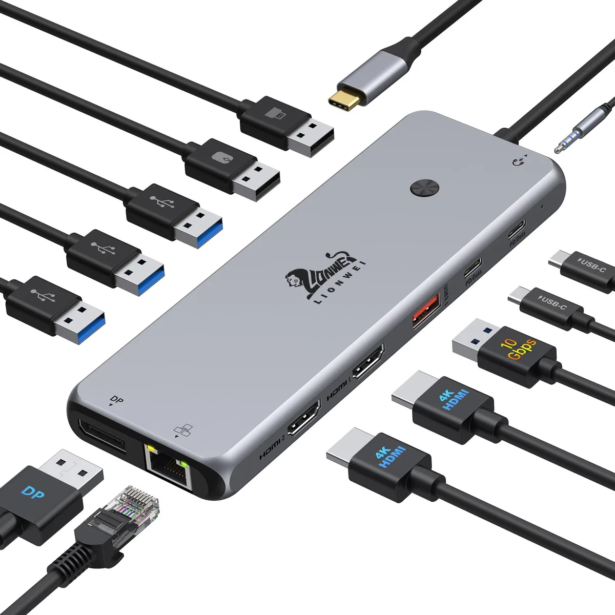  Belkin 13-in-1 USB-C Docking Station Triple Display 100W PD Black — product photo