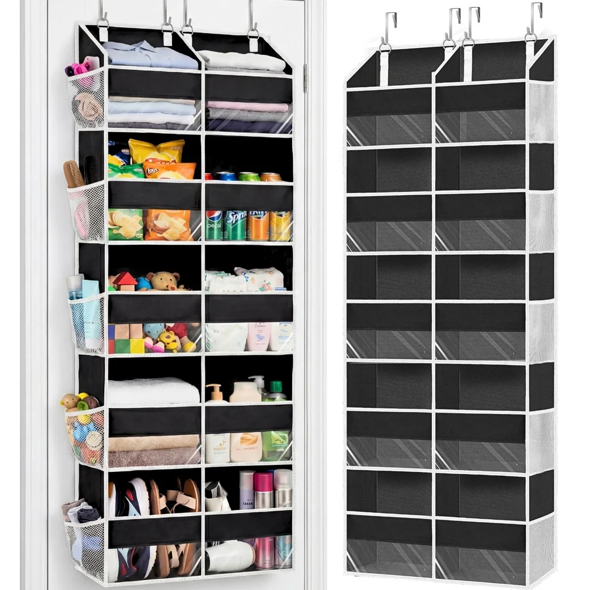 Ofiray-home Ofiray-home Over the Door Organizer 5 Tiers 10 Compartments 20in 50lb Black — product photo