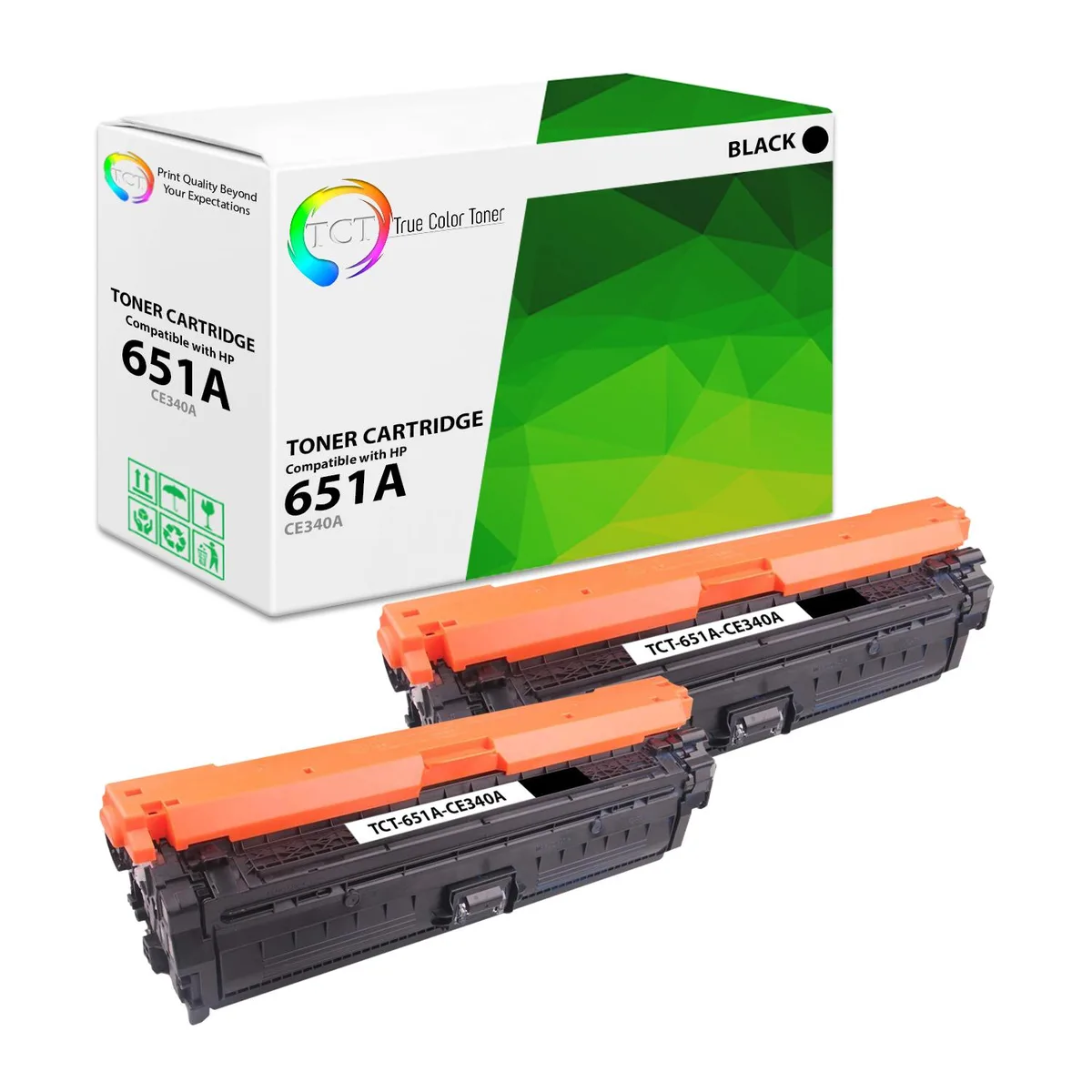 True Color Toner True Color Toner 651A Black Toner Cartridge 2 Pack CE340A — product photo